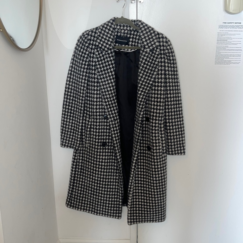 Never worn BCBG houndstooth long coat